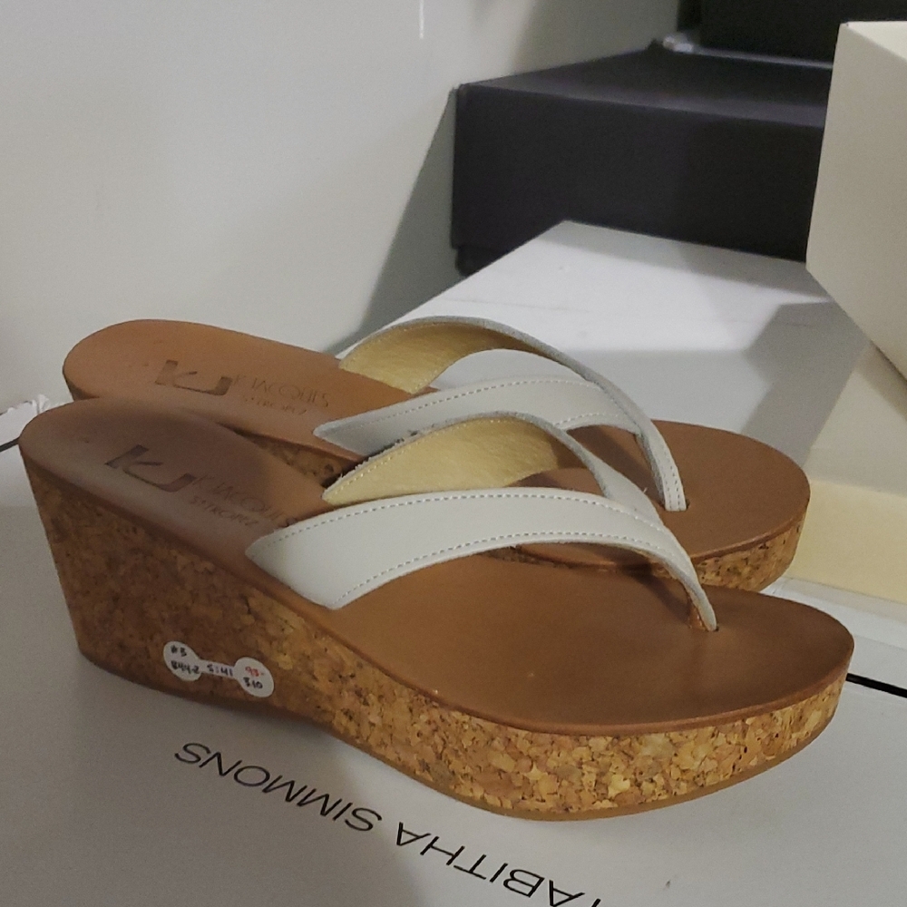 Women's White Wedge Sandals